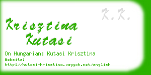 krisztina kutasi business card